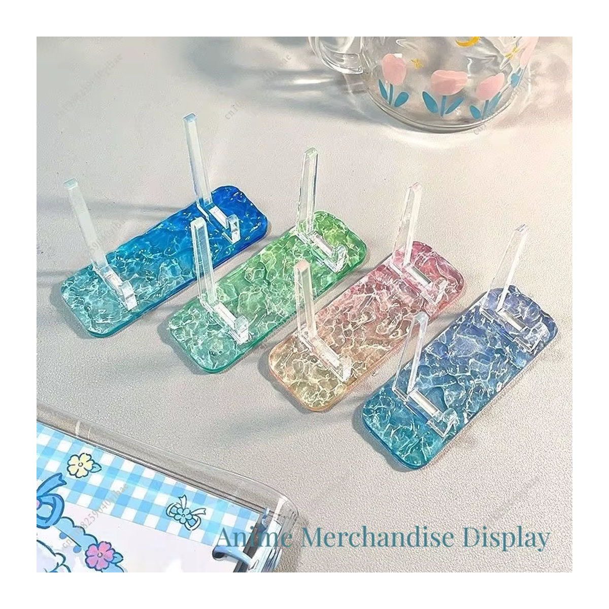 Transparente Acryl Display Staffelei mit Water Ripple Design für Anime Merchandise und Sammelfiguren - Bild 1