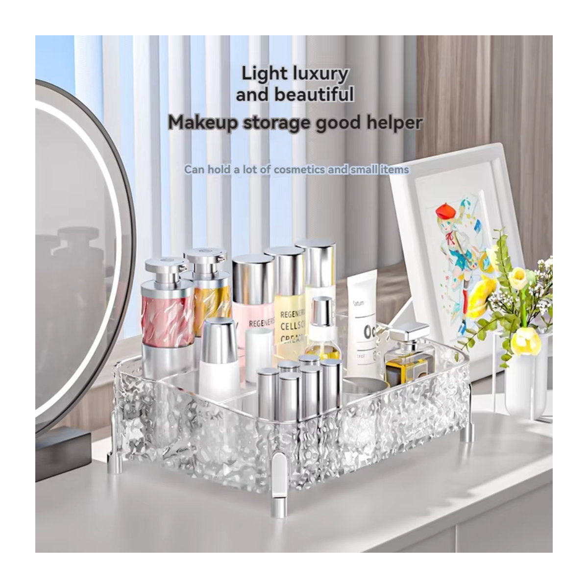 Transparente Luxus-Desktop-Aufbewahrungsbox für Kosmetik und Schmuck - Bild 2