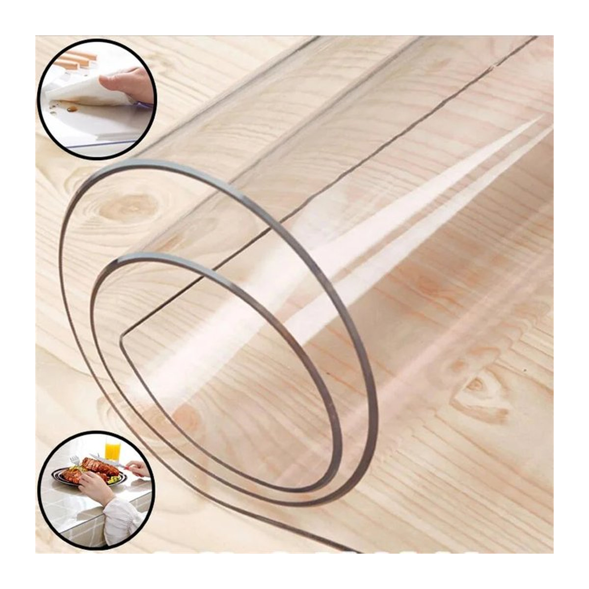 Transparente PVC Tischmatte aus weichem Material, wasserdichte Schutzmatte für deinen Tisch im Wohnzimmer, 1,5 mm Dicke - Bild 1