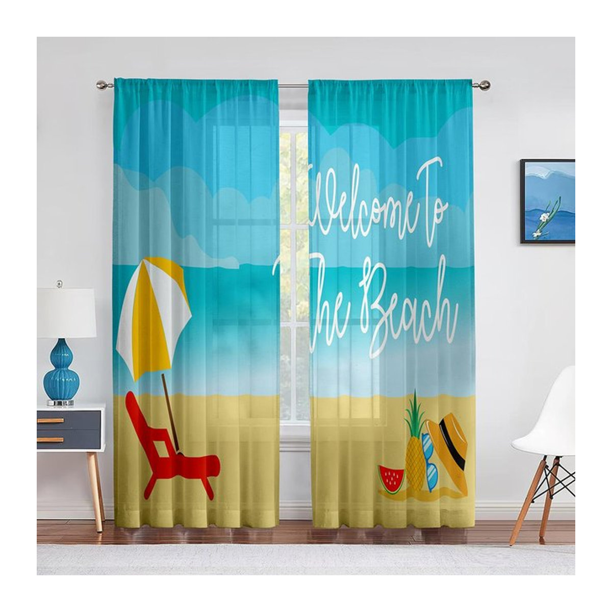 Transparenter Chiffonvorhang von Binchi Outdoor Equipment für Wohnzimmer, Schlafzimmer und Küche, Farbe: transparent, Breite: 100 cm, Höhe: 250 cm - Bild 1