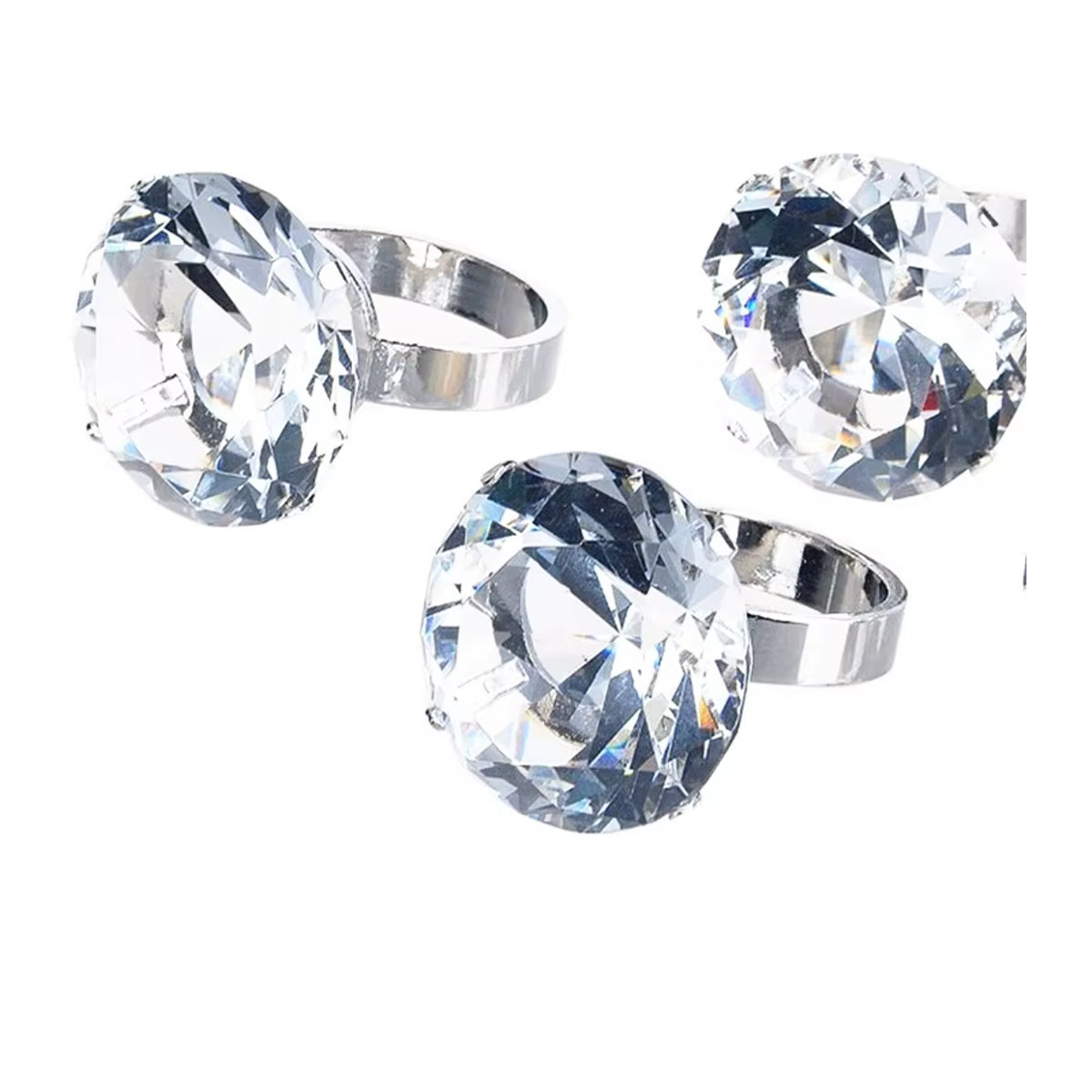 Transparenter Kristall Diamant Serviettenring aus Glas als Briefbeschwerer und Dekoration für Hochzeiten oder Dinner-Partys, Durchmesser: 6 cm - Bild 2