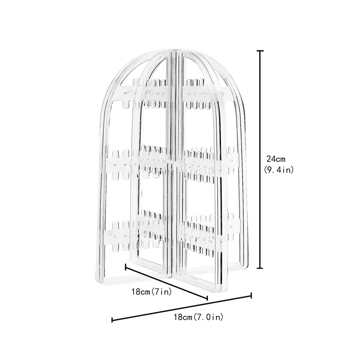 Transparenter Schmuckständer aus Acryl als Organizer für Ohrringe, Armreife und Halsketten in minimalistischem Design - Bild 2