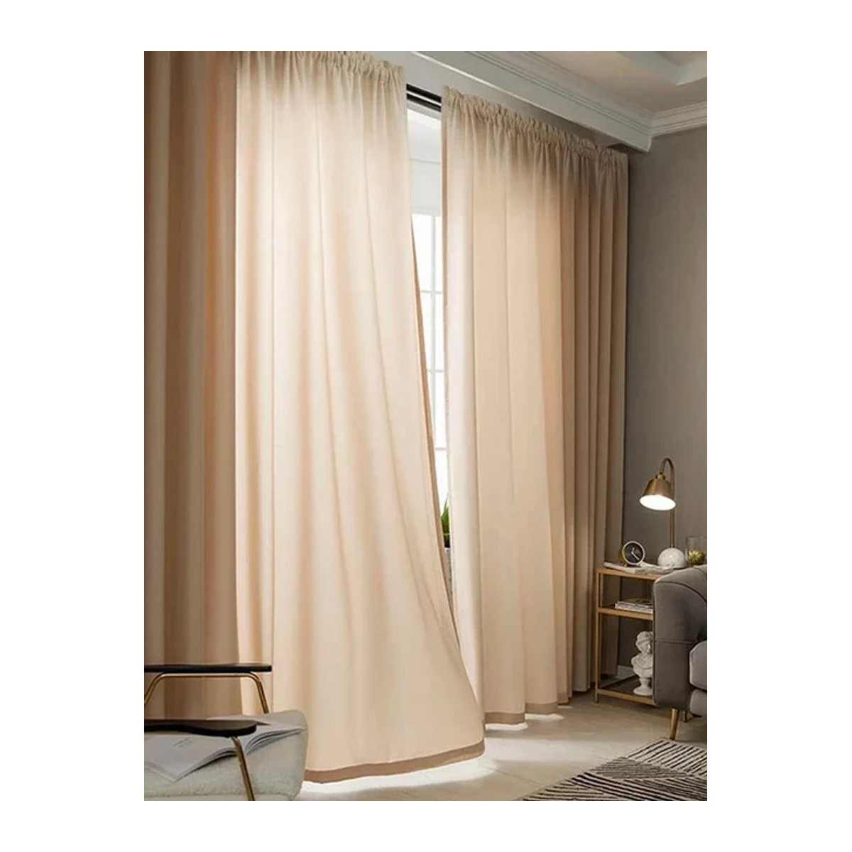 Transparenter Vorhang in Braun für Schlafzimmer und Wohnzimmer, lichtundurchlässig - Bild 1