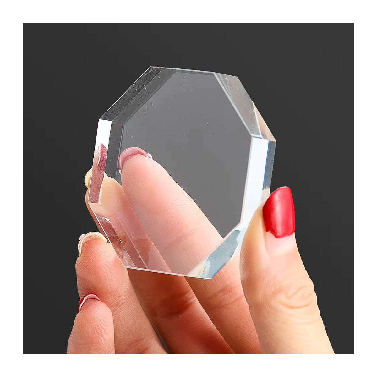 Transparentes Achteck Kristall Prisma Glas Display für Nail Art und - Bild 3