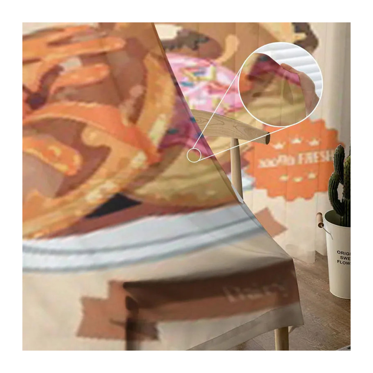 Transparentes Sheer Vorhang Label Vintage Donuts Poster von A Family Of Home Textiles, B: 135 cm, H: 114 cm - Bild 4