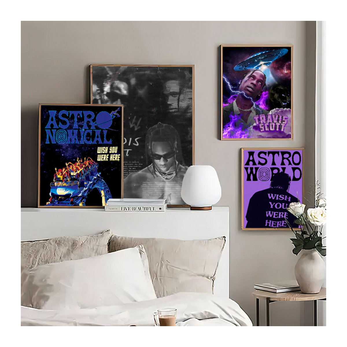 Travis Scott Astroworld DIY Sticker Set aus wasserfestem Papier in Mehrfarbig für Wandgestaltung und Dekoration - Bild 1