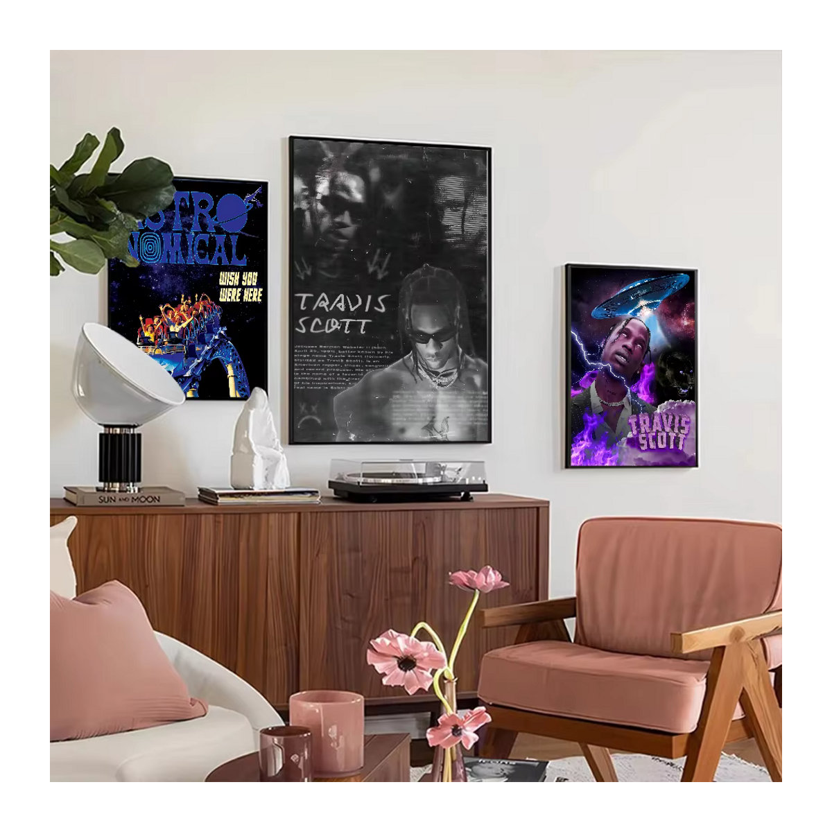 Travis Scott Astroworld DIY Sticker Set aus wasserfestem Papier in Mehrfarbig für Wandgestaltung und Dekoration - Bild 2
