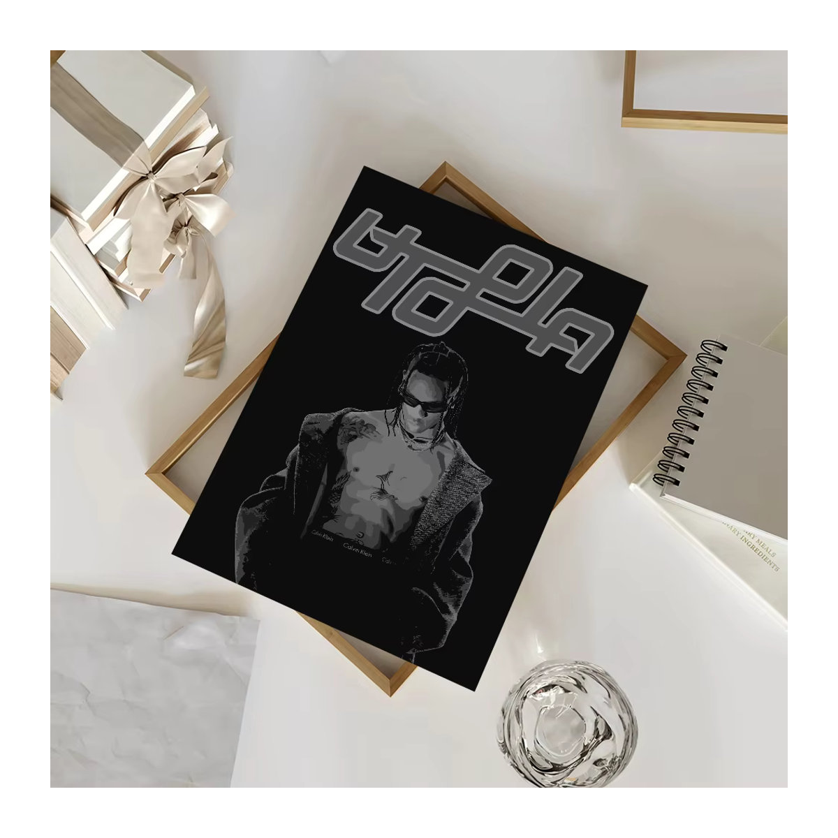 Travis Scott Astroworld Rodeo Musikalbum Poster als wasserfester selbstklebender Papieraufkleber für deine Wanddekoration in Schwarz - Bild 5
