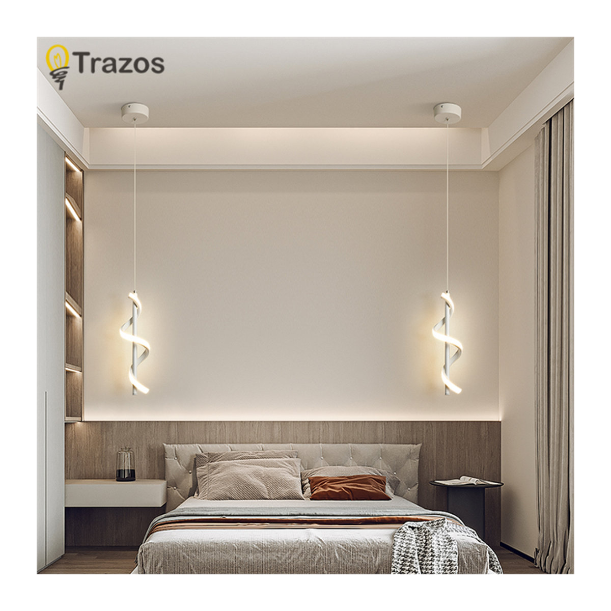 TRAZOS LED Wandleuchte in Weiß im skandinavischen Design für Schlafzimmer und Wohnzimmer - Bild 1