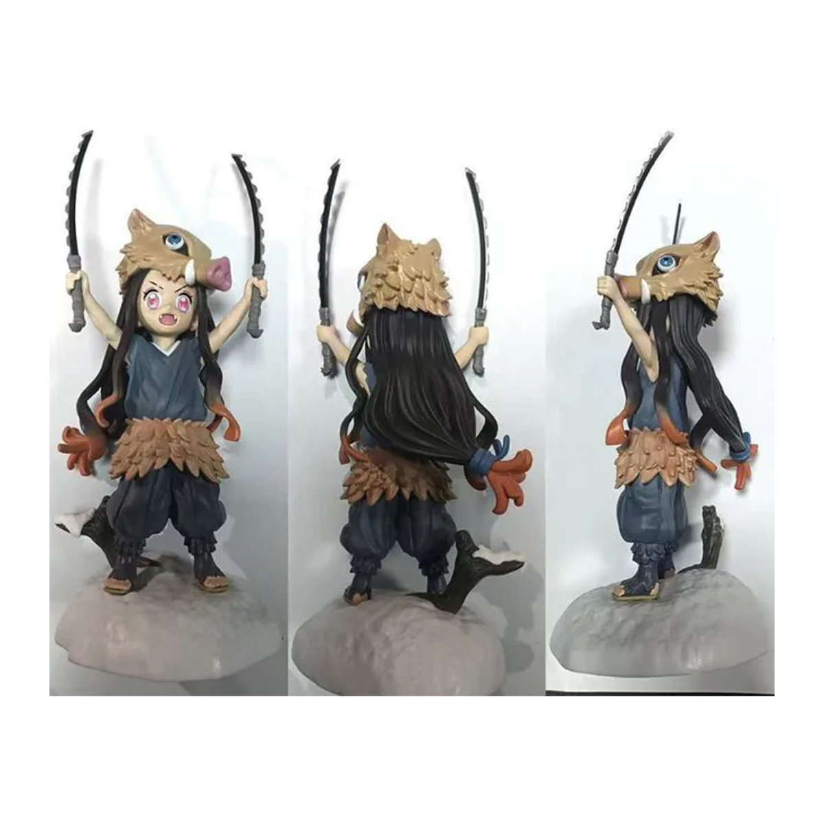 TrendyToys Demon Slayer Anime Figuren Nezuko und Inosuke Hashibira aus PVC, mehrfarbige Sammlerfiguren zur Dekoration, Höhe: 20 cm - Bild 1