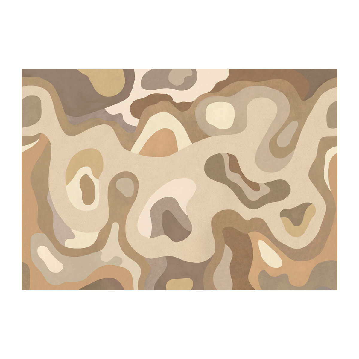 Tres Tintas Wandbild Burle - Arena abstraktes Dekorationsobjekt in Beige aus Papier im Querformat - Bild 1