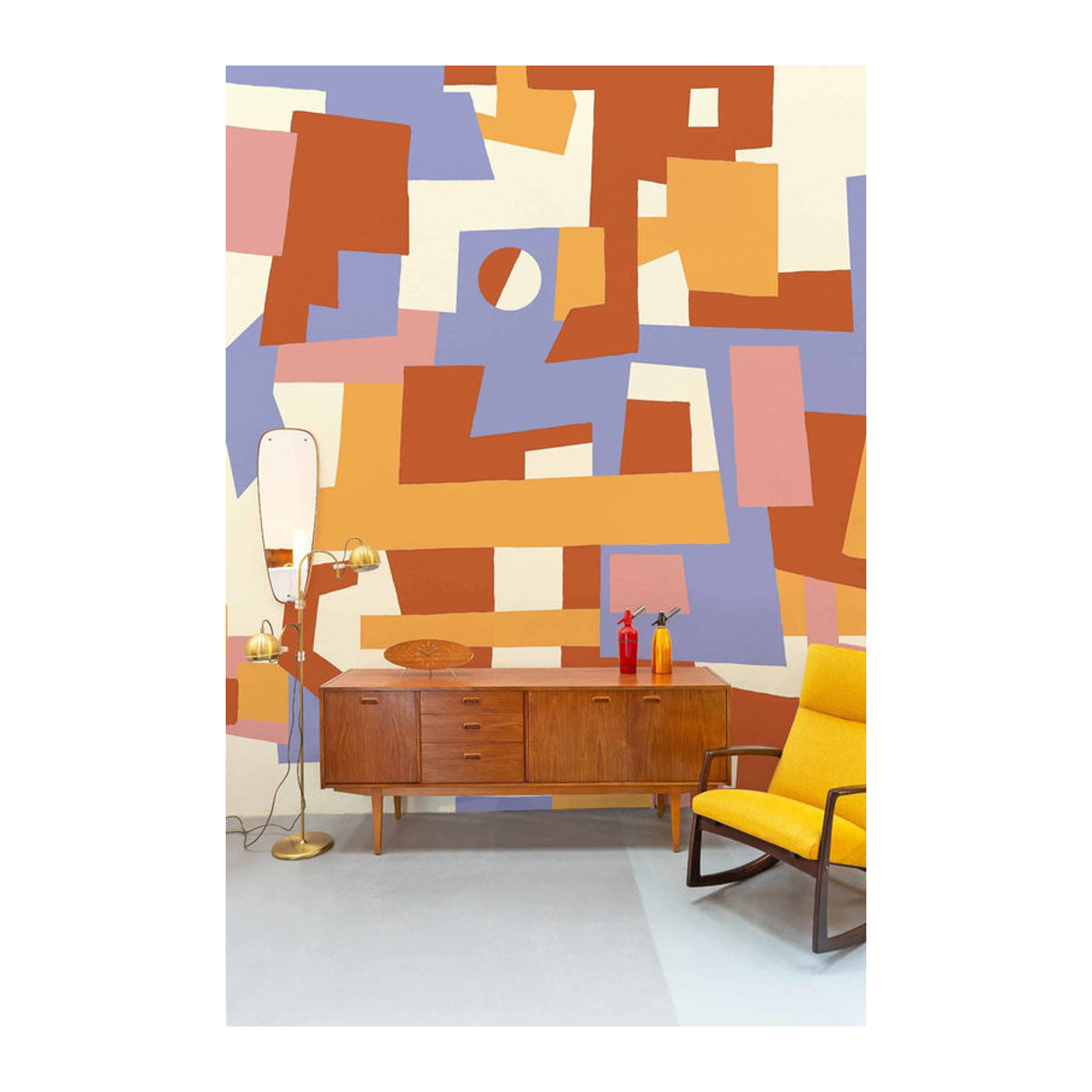 Tres Tintas Wandbild Cubic Experience – Modernes abstraktes Design in Orange und Braun im Querformat - Bild 1