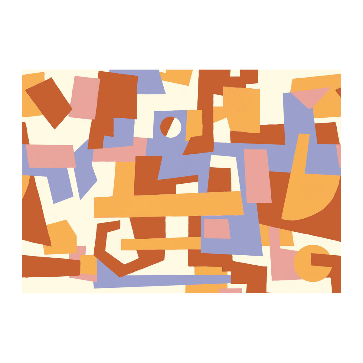 Tres Tintas Wandbild Cubic Experience – Modernes abstraktes Design in Orange und Braun im Querformat - Bild 2