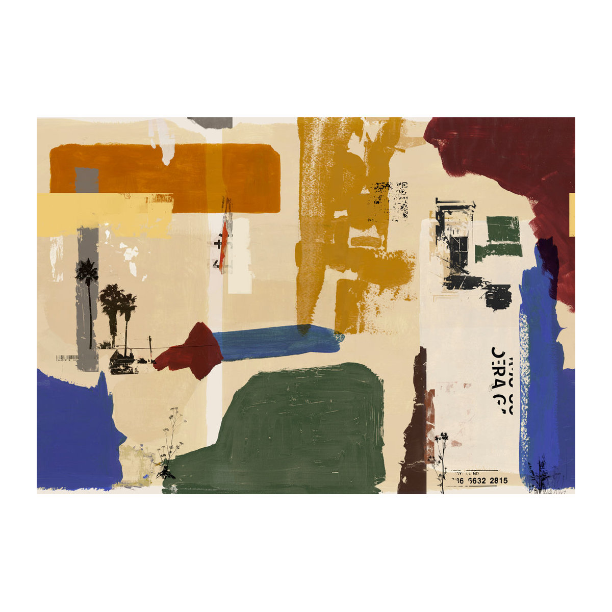 Tres Tintas Wandbild Demolition – Abstraktes geometrisches Motiv in Copper und Mehrfarbig im Querformat - Bild 1
