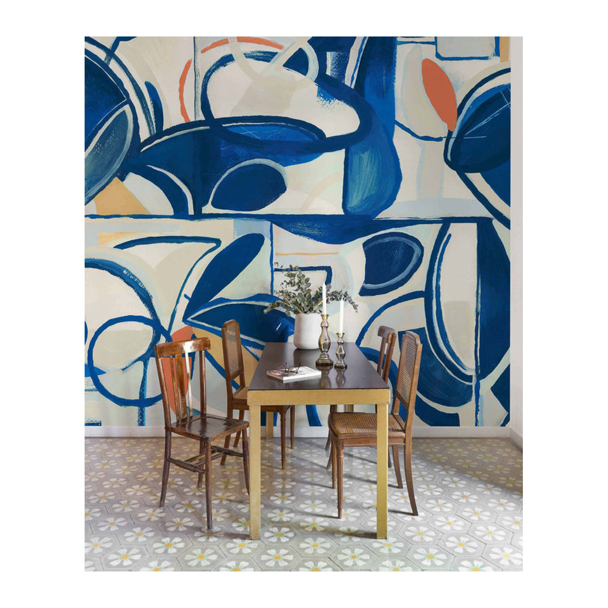 Tres Tintas Wandbild Giant Abstract in Blau – Modernes abstraktes Dekorationselement im Querformat - Bild 2