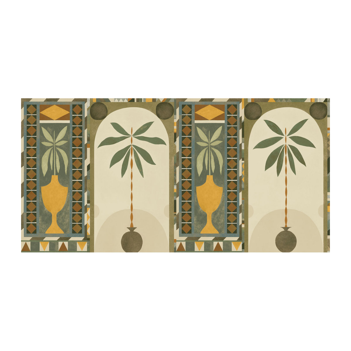 Tres Tintas Wandbild Jungle Arches in Grün – Modernes florales Landschaftsmotiv im Querformat - Bild 1