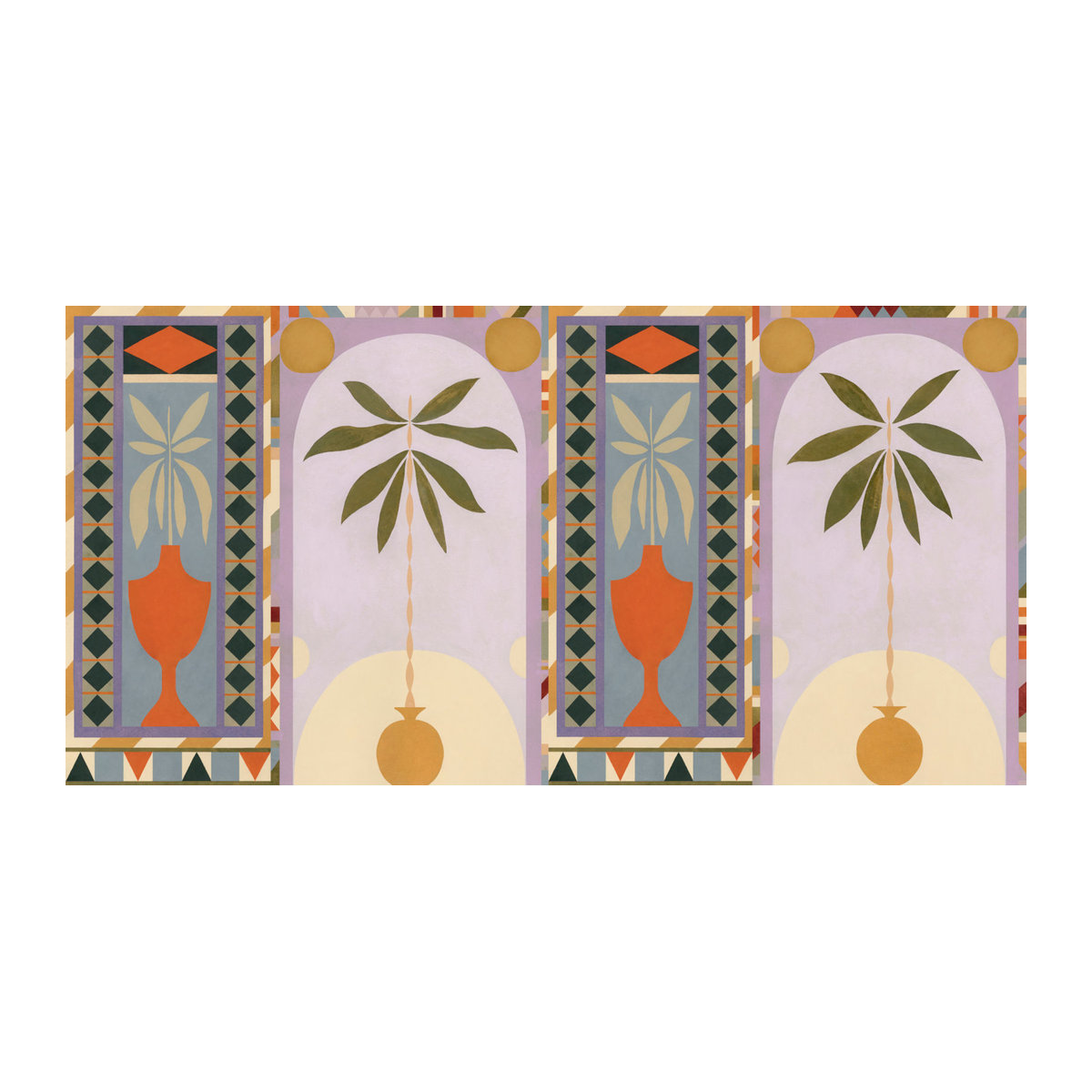 Tres Tintas Wandbild Jungle Arches Mallow in Rosa und Lila als modernes florales Motiv auf Papier - Bild 1