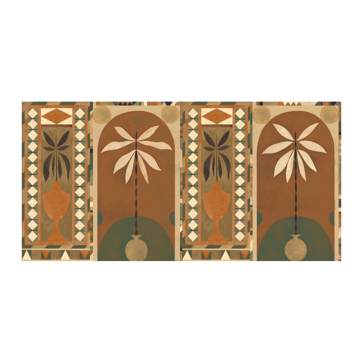 Tres Tintas Wandbild Jungle Arches - Toasted - Modernes Floral-Motiv in Braun - Bild 1