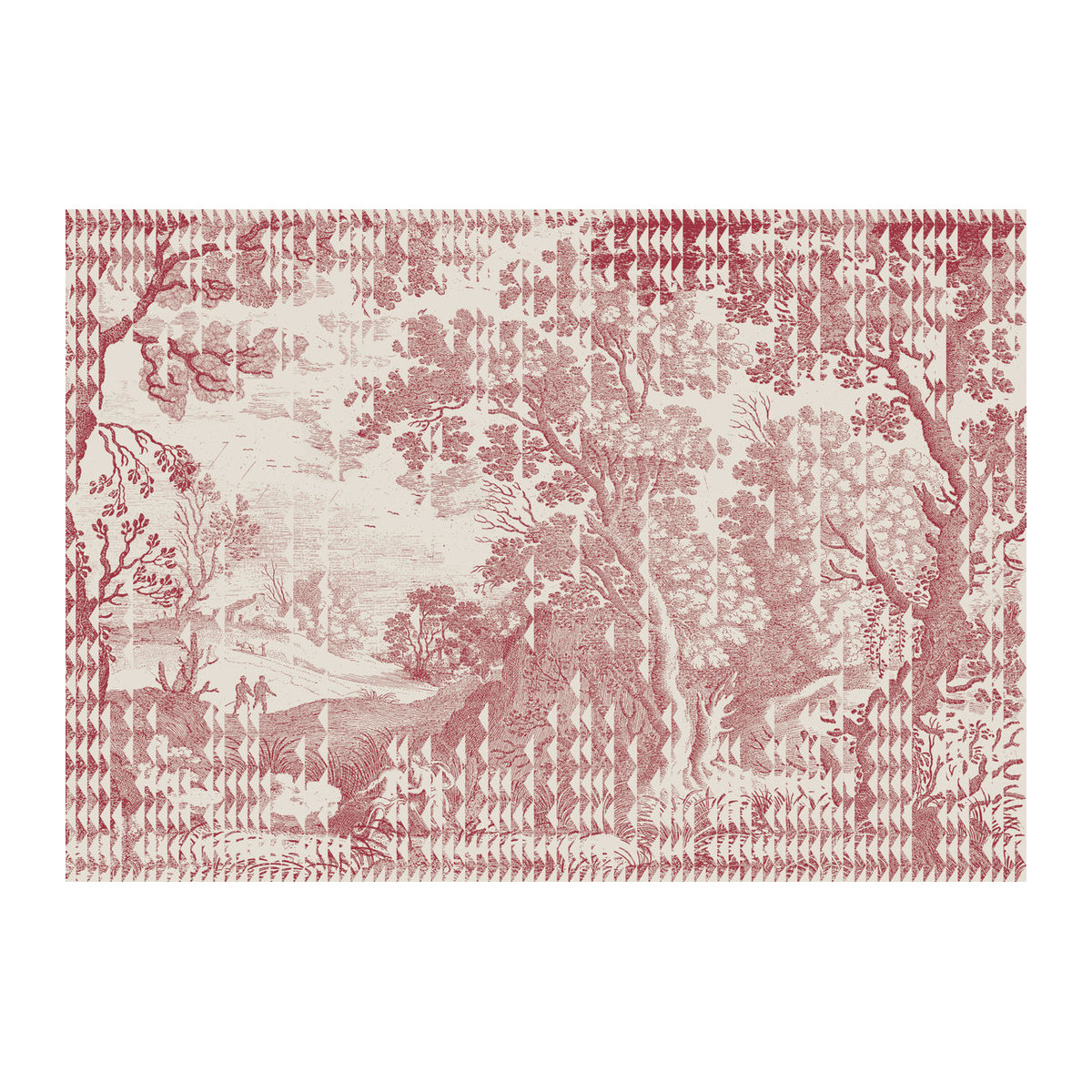 Tres Tintas Wandbild Patch Landscape Abstrakt in Rot im Querformat - Bild 2