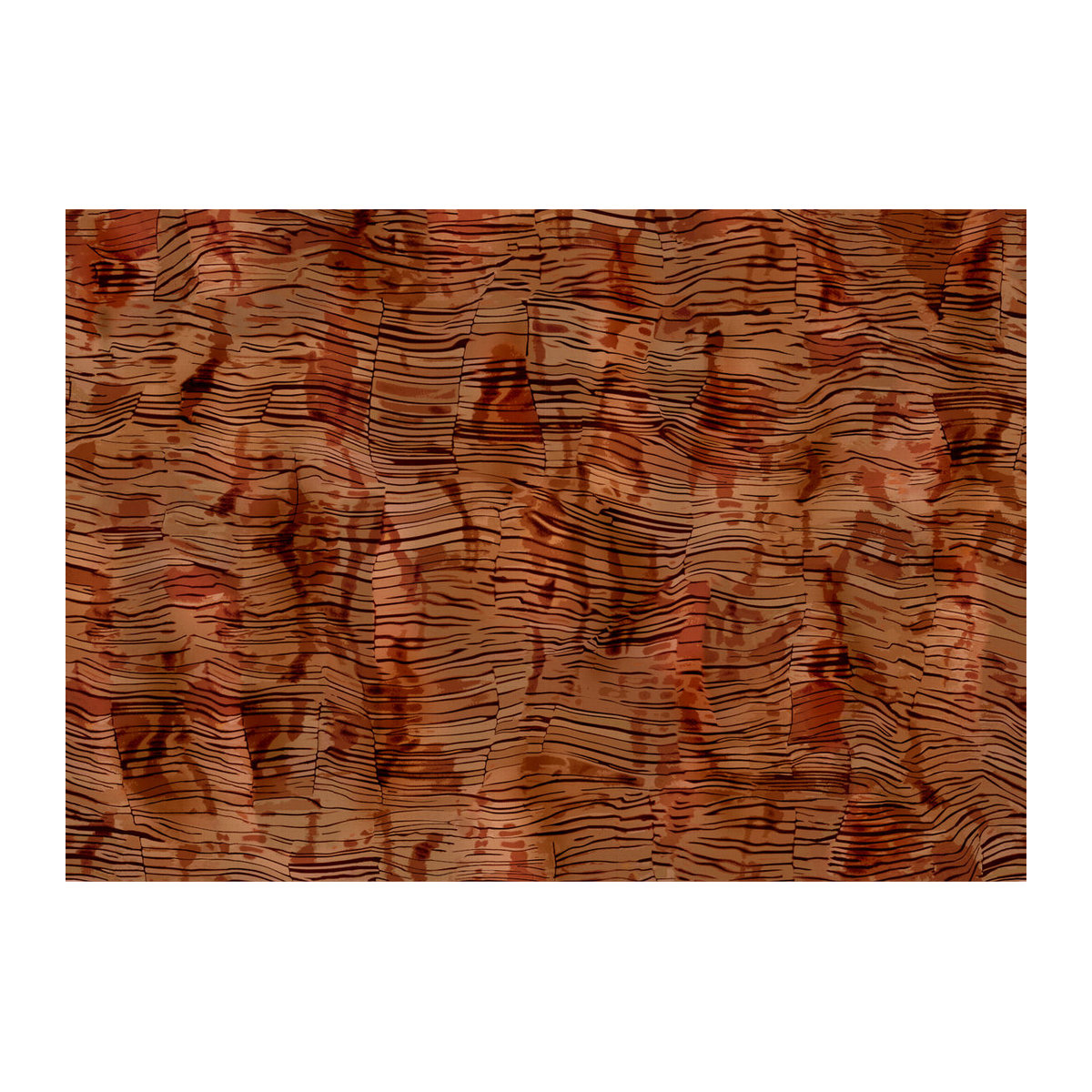 Tres Tintas Wandbild Reflection Autumn – Abstraktes geometrisches Motiv in Braun im Querformat auf Papier - Bild 1