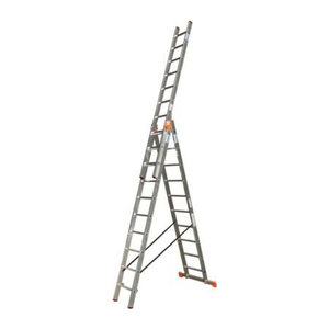 TRIBILO Vielzweckleiter aus Aluminium in Silber mit 3 x 10 Sprossen
