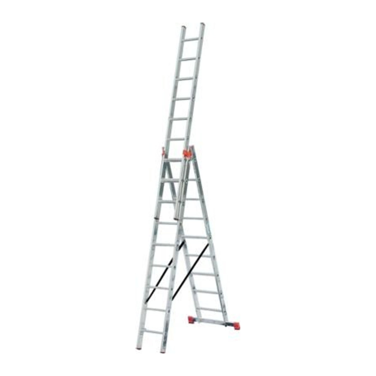 TRIBILO Vielzweckleiter aus Aluminium und Stahl in Silber/Alufarben mit 3 x 9 Sprossen - Bild 1