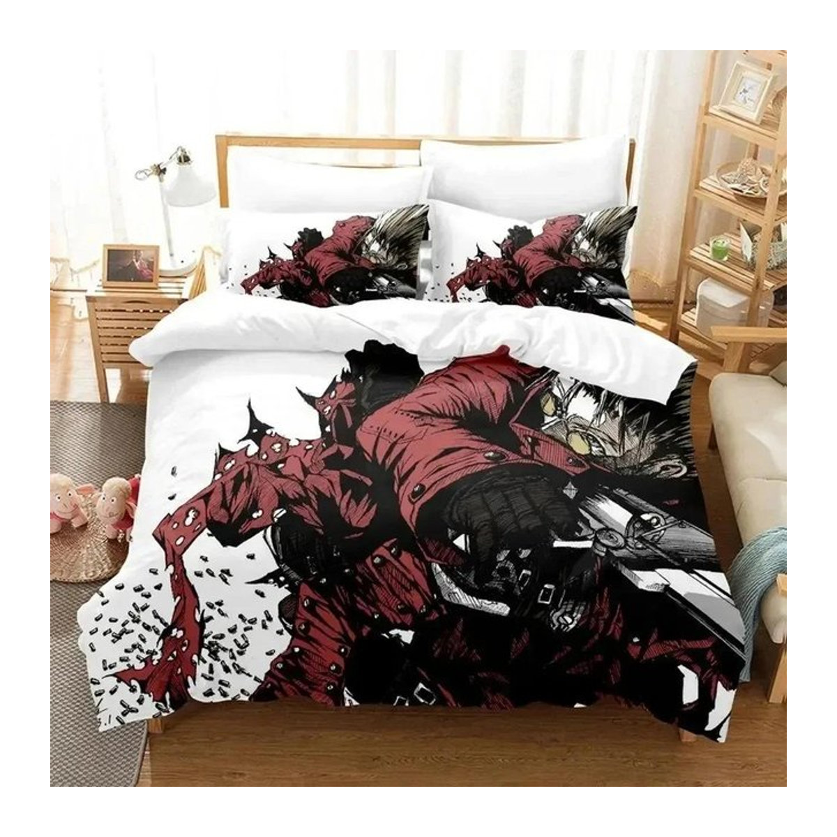 Trigun Stampede Anime Bettwäsche Set mit Bettbezug und Kissenbezügen für Erwachsene, B/H: 133 x 70 cm - Bild 1
