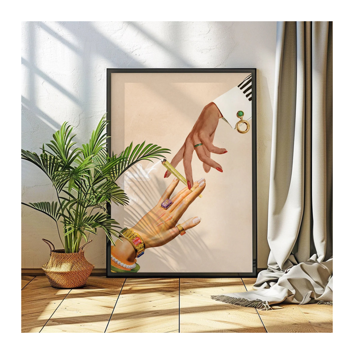 Trippy Weed Poster Deep Talks Collage Art als mehrfarbiger Wanddruck im Hochformat für deine Wandmontage - Bild 1