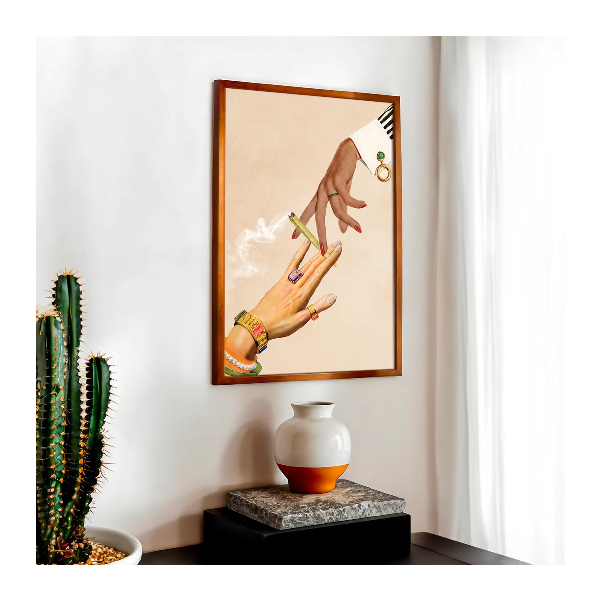Trippy Weed Poster Deep Talks Collage Art als mehrfarbiger Wanddruck im Hochformat für deine Wandmontage - Bild 2