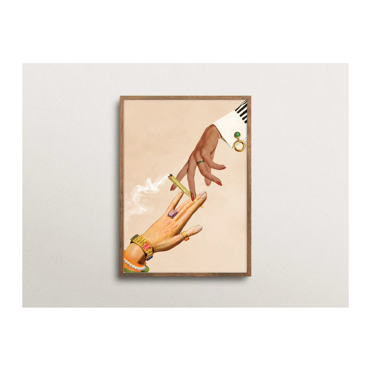 Trippy Weed Poster Deep Talks Collage Art als mehrfarbiger Wanddruck im Hochformat für deine Wandmontage - Bild 5