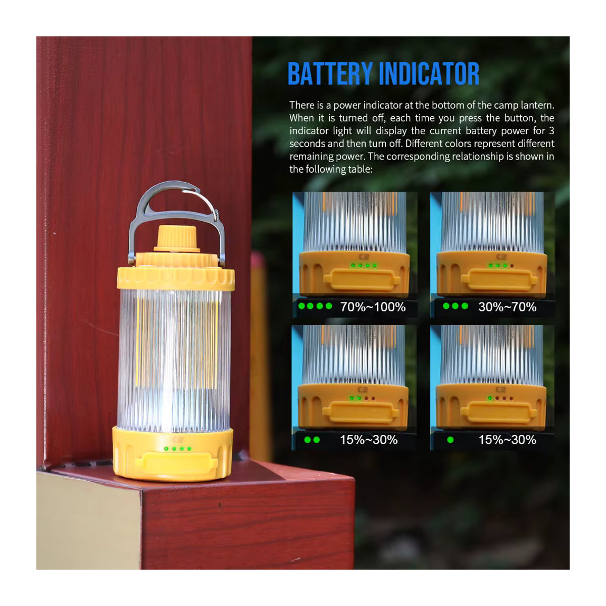 Trust fire C2 USB wiederaufladbare LED Camping Laterne mit eingebauter Batterie als Notstrombank für Outdoor, Grill und Zelte - Bild 4