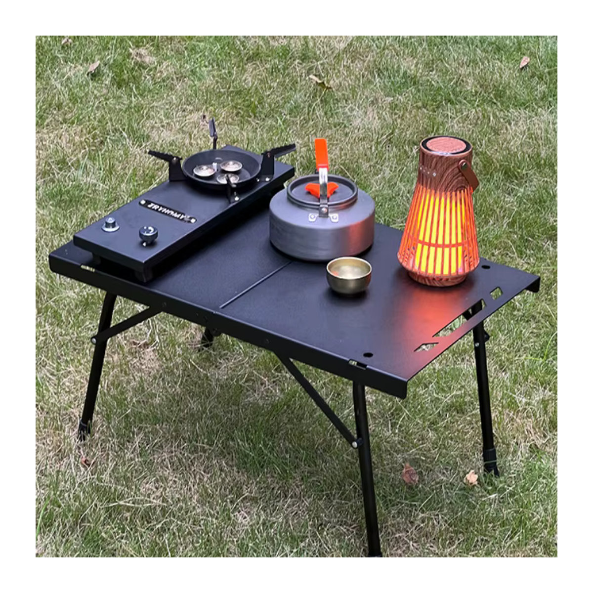 Tryhomy Outdoor Camping Klapptisch aus Aluminium Legierung Höhenverstellbar in Schwarz oder Grün - Bild 2