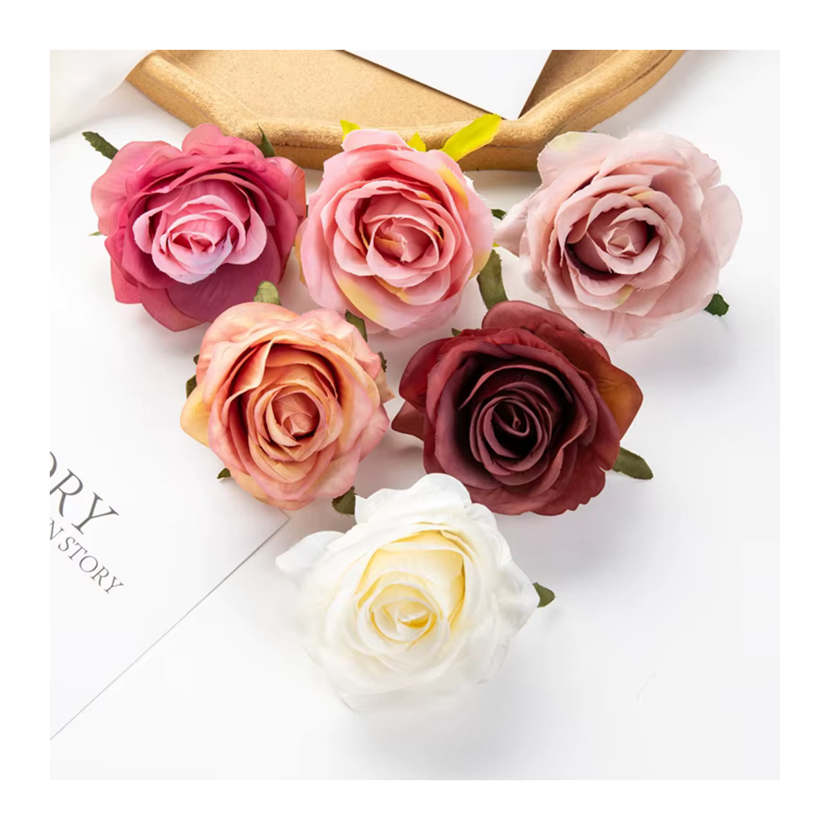 TTCY Künstliche Rosen Bouquets aus Textil in Rosa und Mehrfarbig für Hochzeiten und Dekorationen - Bild 2