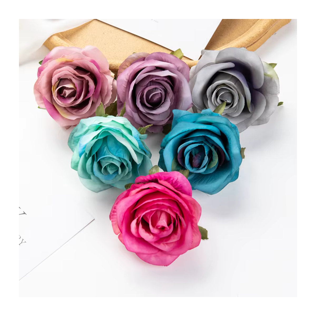 TTCY Künstliche Rosen Bouquets aus Textil in Rosa und Mehrfarbig für Hochzeiten und Dekorationen - Bild 5