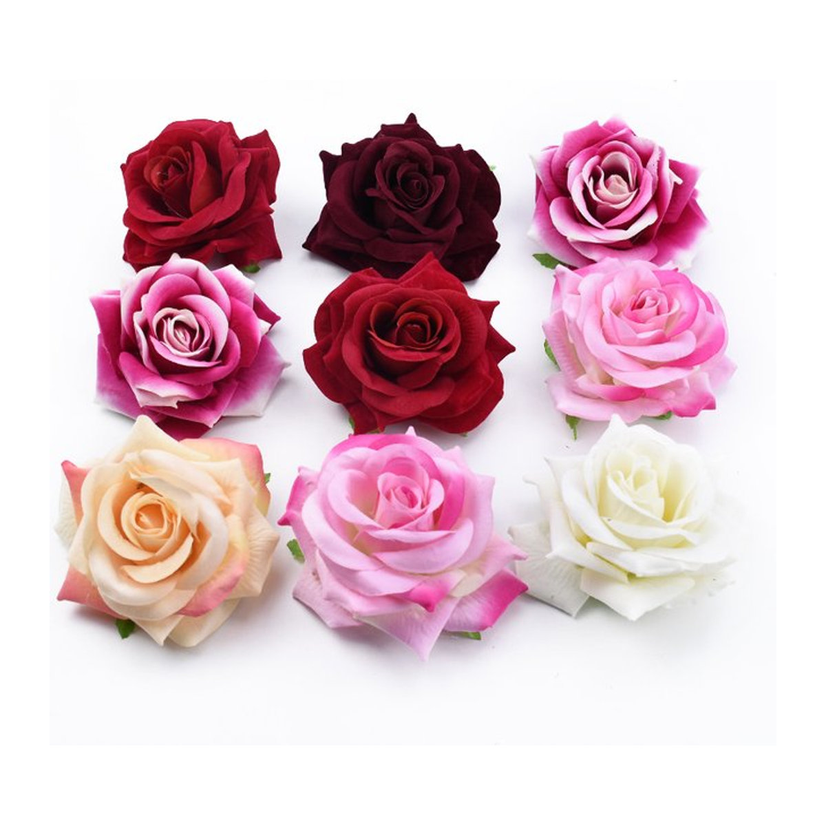 TTCY Künstliche Seidenrosen in Mehrfarbig für Hochzeit, Weihnachten und DIY-Dekoration, 10 cm - Bild 1