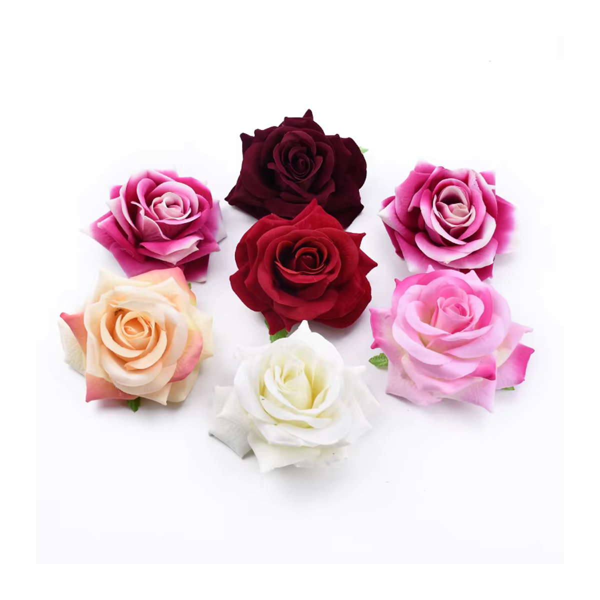 TTCY Künstliche Seidenrosen in Mehrfarbig für Hochzeit, Weihnachten und DIY-Dekoration, 10 cm - Bild 2