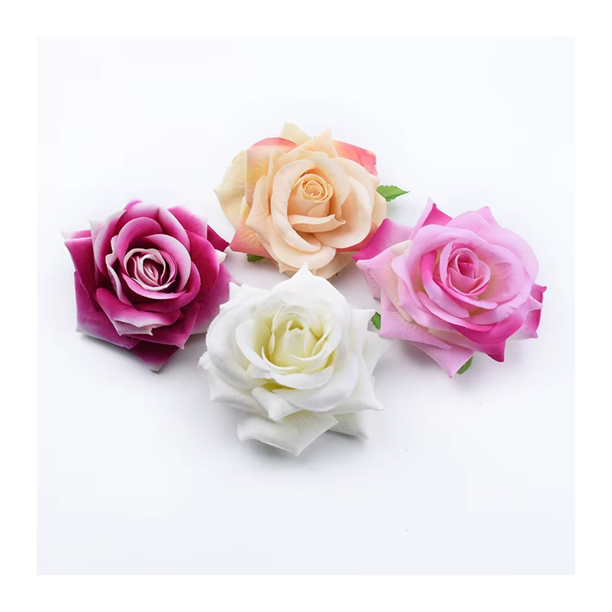 TTCY Künstliche Seidenrosen in Mehrfarbig für Hochzeit, Weihnachten und DIY-Dekoration, 10 cm - Bild 4