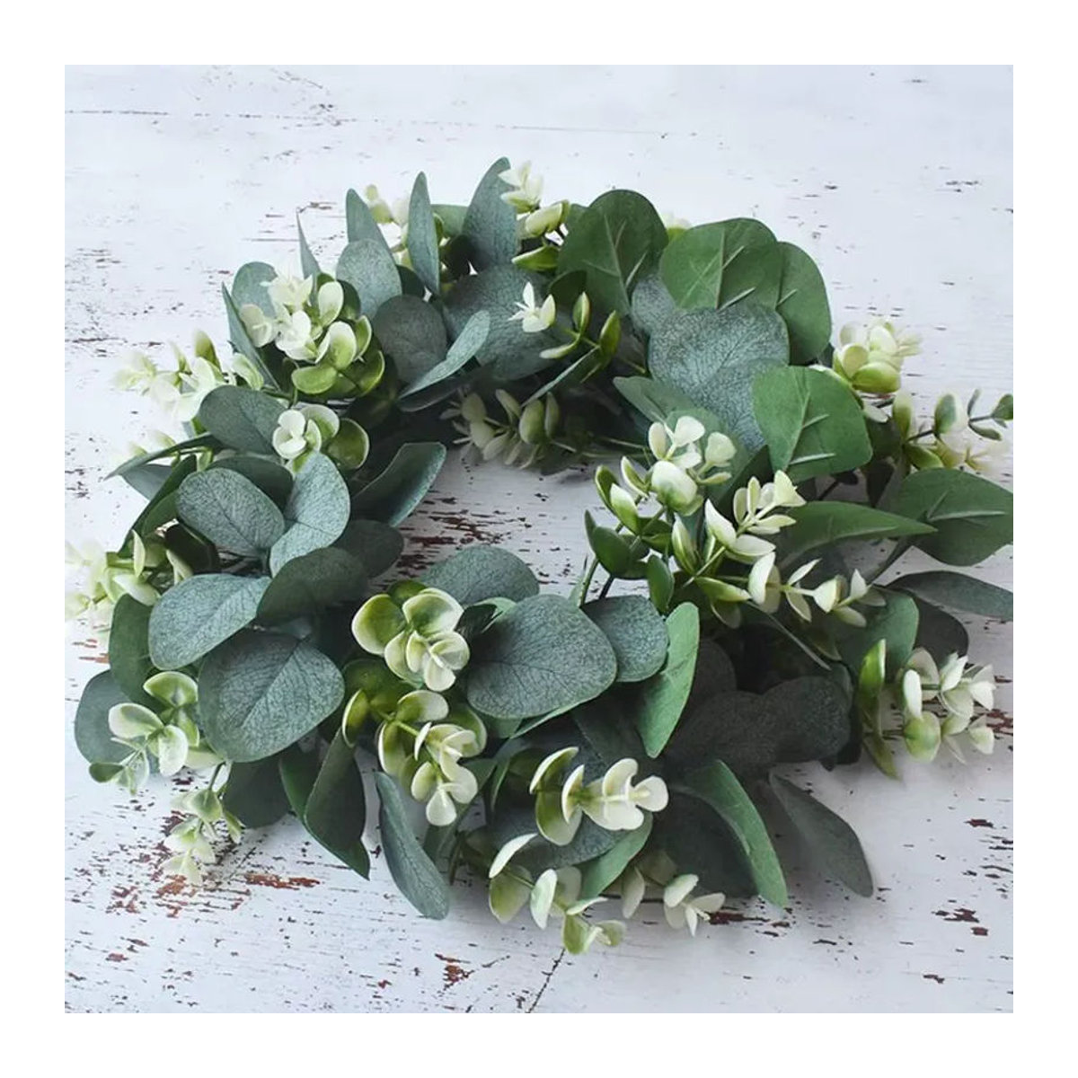 TTCY Künstlicher Eukalyptus-Kranz in Grün, runder floraler Dekorationskranz für Hochzeiten und Zuhause, Durchmesser: 30 cm - Bild 2