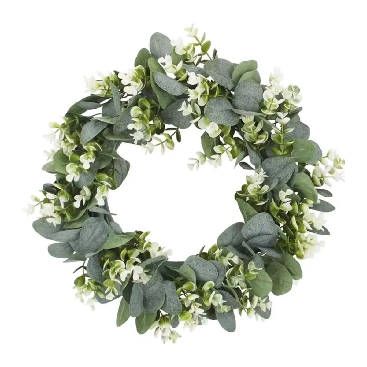 TTCY Künstlicher Eukalyptus-Kranz in Grün, runder floraler Dekorationskranz für Hochzeiten und Zuhause, Durchmesser: 30 cm - Bild 3