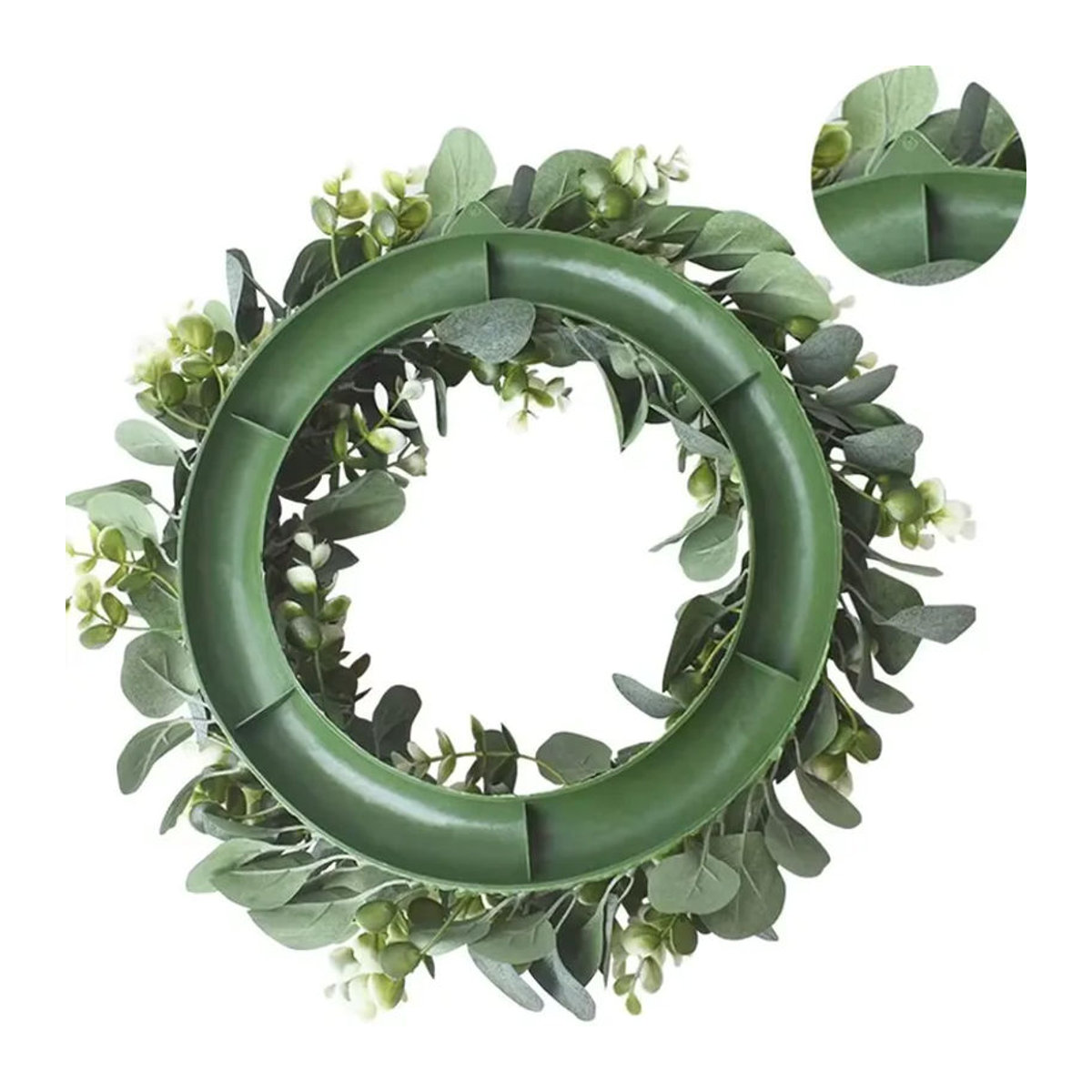 TTCY Künstlicher Eukalyptus-Kranz in Grün, runder floraler Dekorationskranz für Hochzeiten und Zuhause, Durchmesser: 30 cm - Bild 4