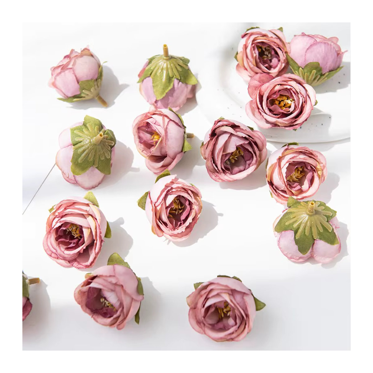 TTCY Seidenrosen künstliche Blumen in Hellrosa für Hochzeit und DIY-Dekoration - Bild 3