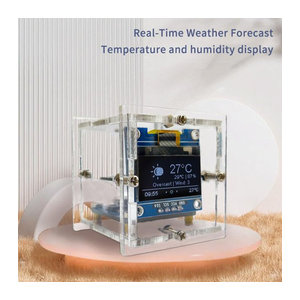TuoHai Esp8266 Mini Wetteruhr Wifi Digitaluhr DIY Lötkit Multifunktionale Wetterstation aus Kunststoff in Transparent
