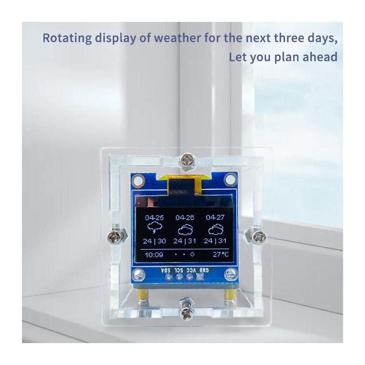TuoHai Esp8266 Mini Wetteruhr Wifi Digitaluhr DIY Lötkit Multifunktionale Wetterstation aus Kunststoff in Transparent - Bild 5