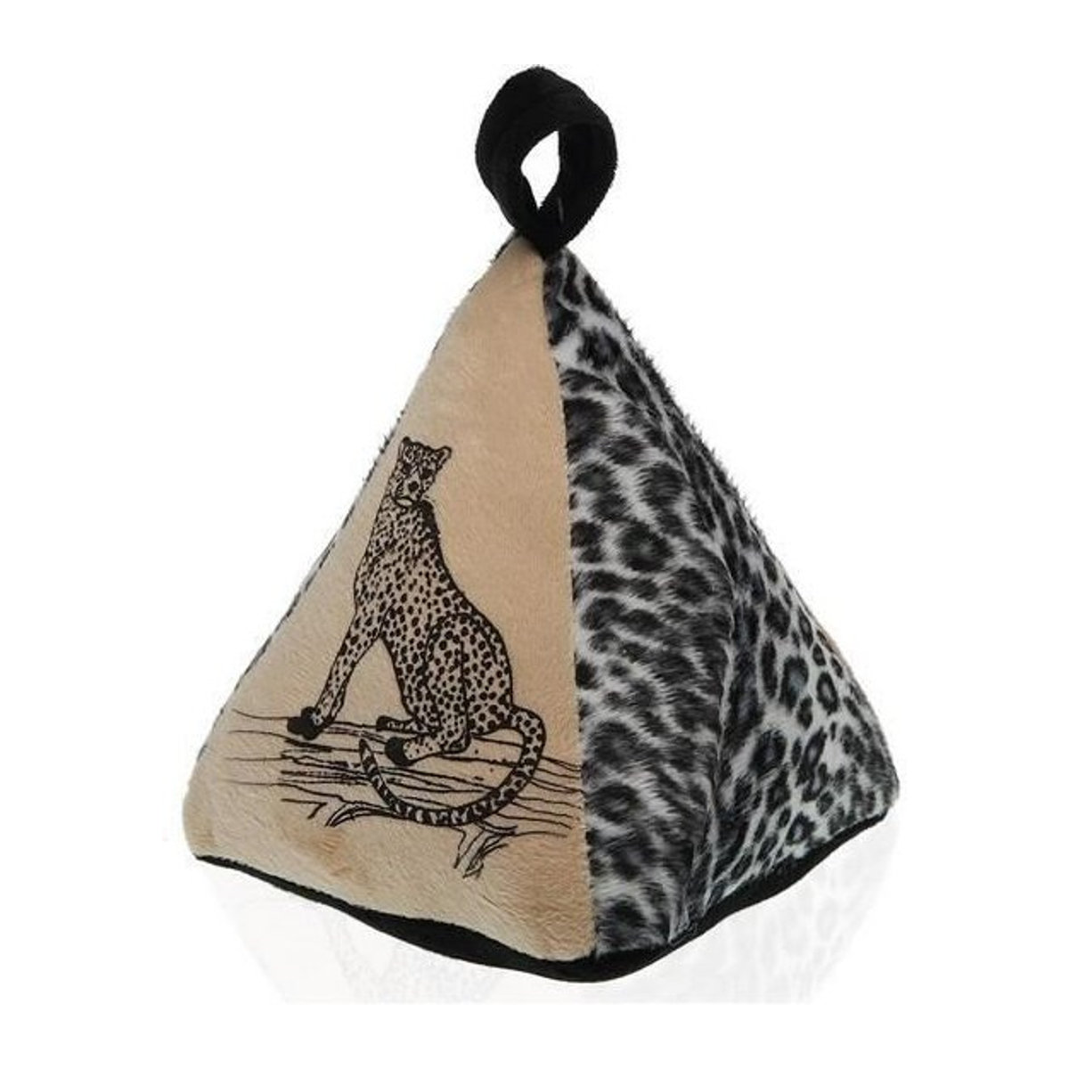 Türstopper Jamon mit Leopardenmuster in Braun aus Textil Canvas, B/T/H: 14 x 19 x 16 cm - Bild 1