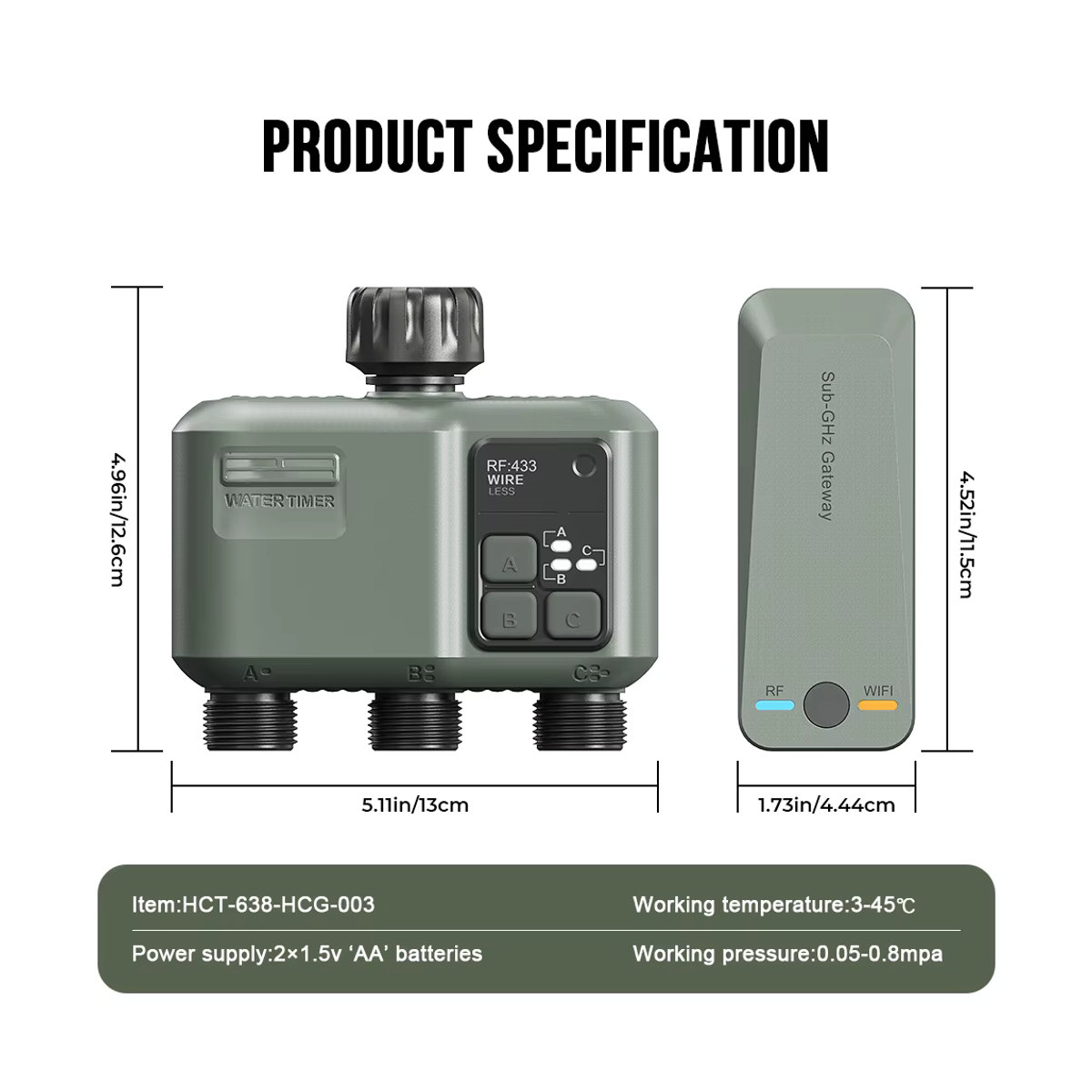 Tuya Smart Garden Sprinkler Wassertimer mit Wifi und RF433 App-Steuerung, programmierbarer automatischer Bewässerungsregler mit 3-Wege-Regenverzögerungsfilter - Bild 4
