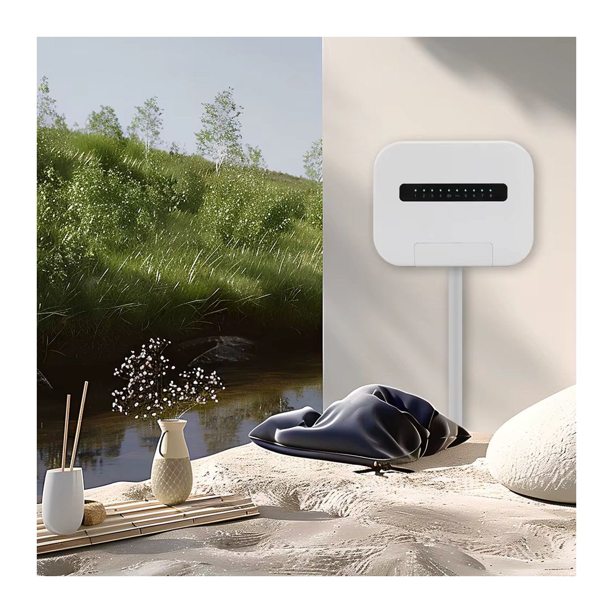 Tuya Smart Garten Bewässerung Timer von AICANTEK mit 8 Zonen, Wifi App-Steuerung, Automatischer Sprinkler Controller, Weiß - Bild 2