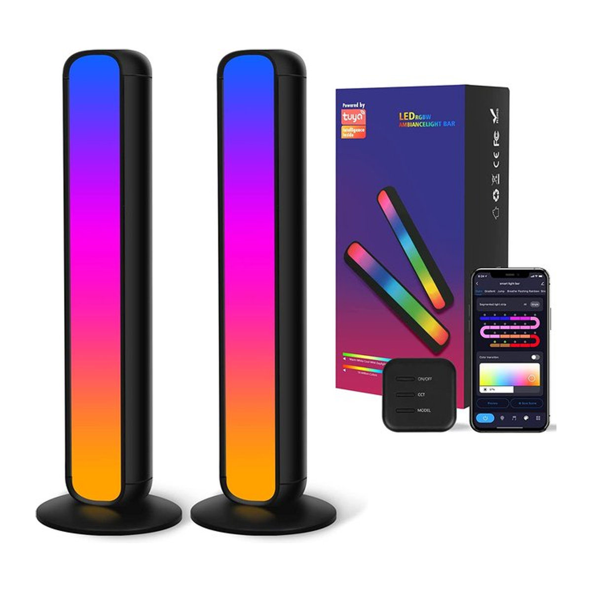 Tuya Smart RGB LED Desktop Lichtleiste in Schwarz mit 16 Millionen Farben und Musik-Synchronisationsmodus via USB - Bild 1