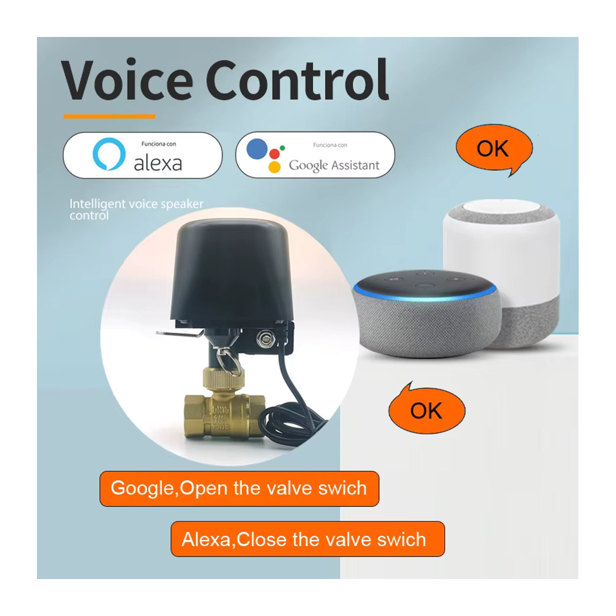 Tuya Smart Wasserventil Absperrkugelhahn mit WiFi oder Zigbee, App-gesteuerter Garten Wasserhahn Controller für SmartLife, Alexa und Google Assistant, DN15 aus Messing - Bild 3