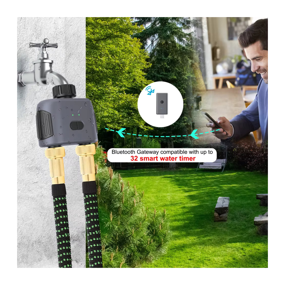 Tuya Smart Zigbee Bewässerungs-Timer für App-gesteuerte Tropfbewässerung und Sprinklersysteme im Garten - Bild 3