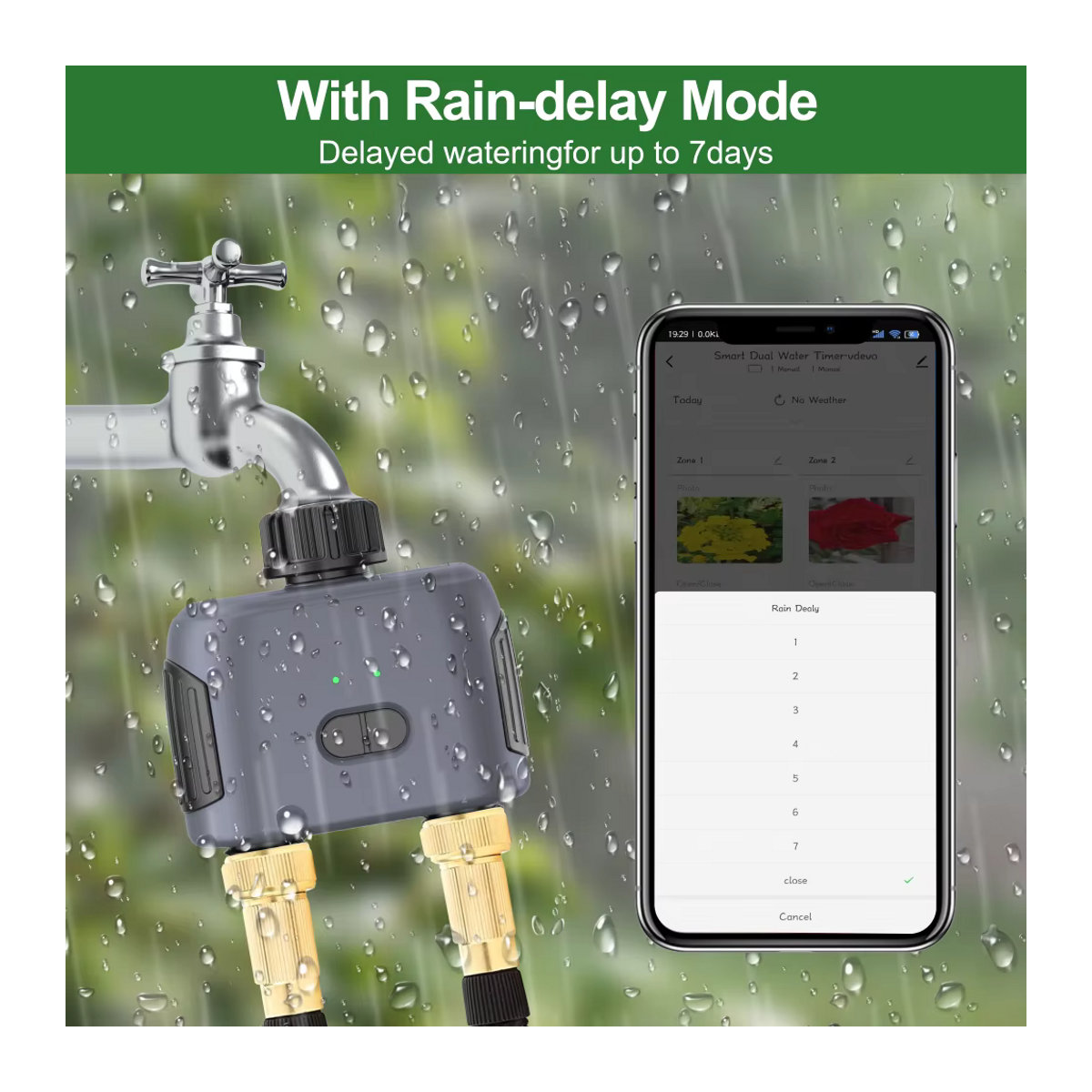 Tuya Smart Zigbee Bewässerungs-Timer für App-gesteuerte Tropfbewässerung und Sprinklersysteme im Garten - Bild 4